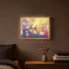 Vogels - Bloemen - Roze Light Box met batterij (Wandlamp) middel -sfeer4