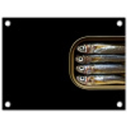 Sardines - Blik - Zwart - Vissen tuinposter los doek klein -3d