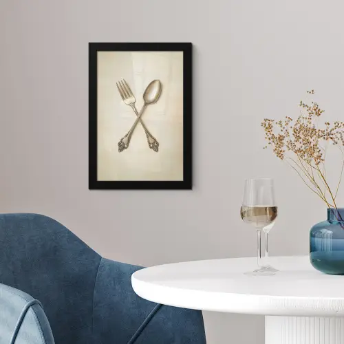 Beige - Vintage - Bestek fotolijst zwart zonder passe partout klein -sfeer4