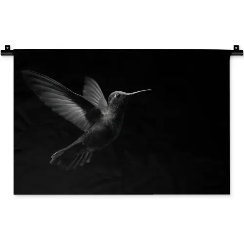 Kolibrie - Zwart - Dieren Wandkleed katoen klein -zz3d