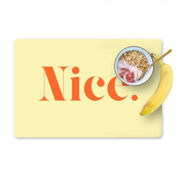 Nice - Oranje - Geel - Minimalistisch Placemat vinyl groot -zzzproduct_Kitchenyeah-website