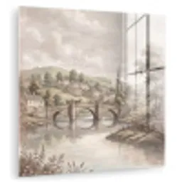 Dorp - Brug - Uitzicht - Groen plexiglas 5mm klein -zzzproduct_nieuw