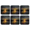 Gouden Reflectie op Water onderzetter kurk middel -3d