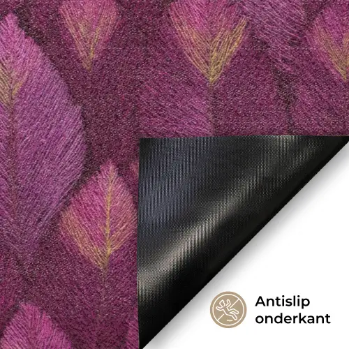 Bladeren - Patroon - Burgundy Deurmat klein 898 -antislip_NL