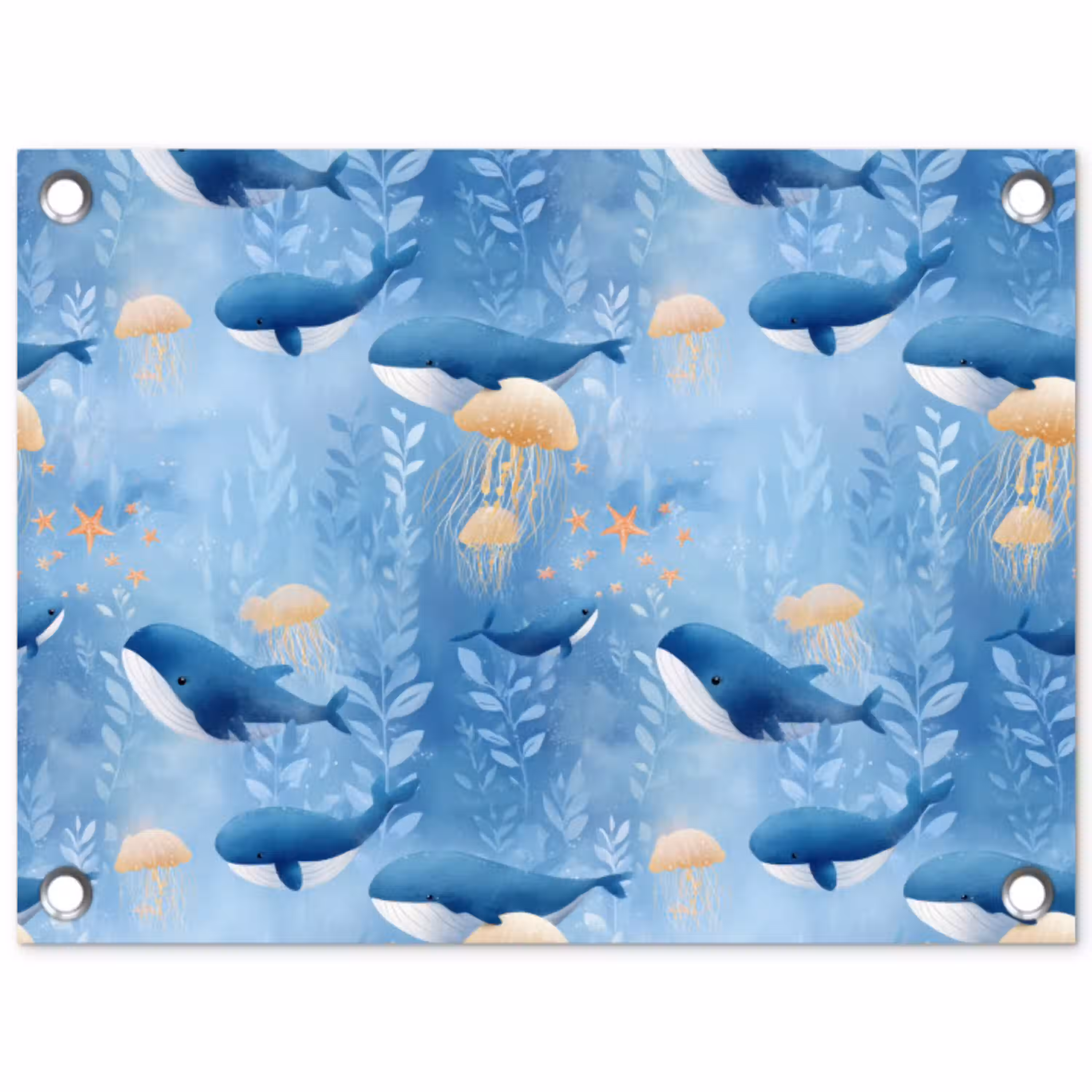 Walvissen - Oceaan - Blauw tuinposter los doek klein 239 -3d