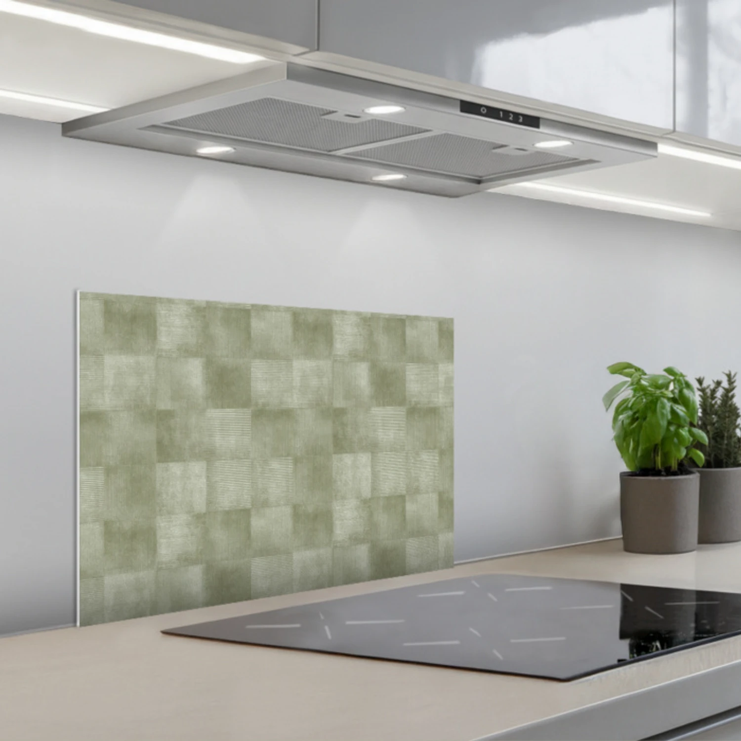 Vlakken - Rustiek - Groen keuken achterwand spatscherm klein 900 -3d_schuin