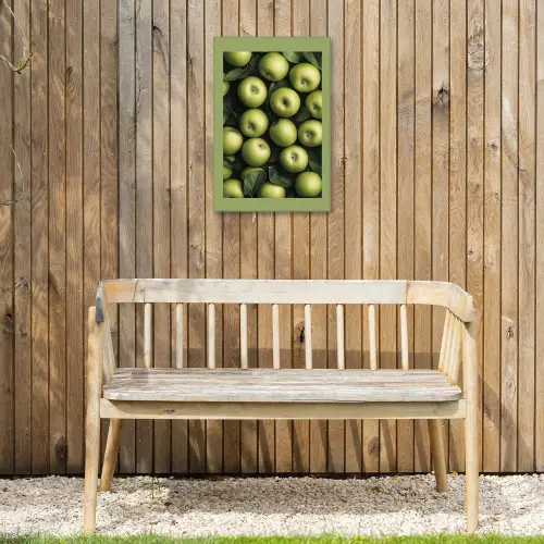 Appels - Groen - bladeren Tuinposter op houten frame 2 cm dik klein -sfeer4