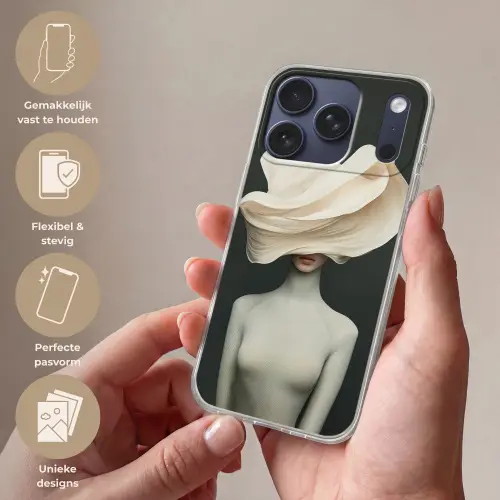 Vrouw - Beige - hoed Telefoonhoesje iPhone 17 Pro klein -sfeer3_NL