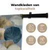 Bladeren - Abstract - Goud - Blauw Wandkleed katoen middel -sfeer2