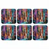 Abstract - Figuren - Kleurrijk onderzetter kurk middel -3d