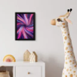 Abstract - Swirl - Futuristic - Neon fotolijst zwart zonder passe partout klein -usfeer4_kinderkamer