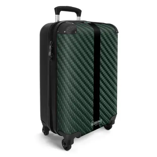 Groene carbonstructuur met zwarte middenstreep NBS - Handbagage koffer - Volwassenen Unisex middel -productfoto_3d