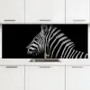 Zebra - Dier - Zwart keuken achterwand 2 middel -3d