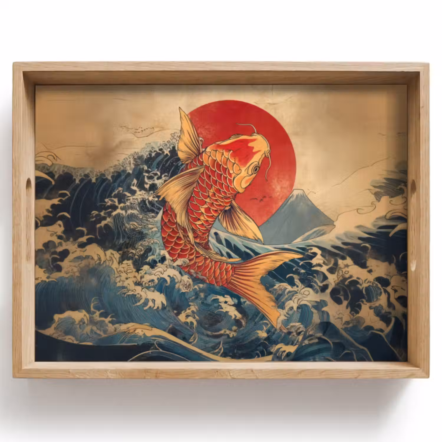Dienblad - Koi - Zee - Golven - Zon