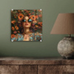 Vrouwen - Bloemen - Modern - Bril - Abstract plexiglas 5mm klein -sfeer3