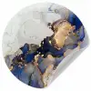 Marmer - Blauw - Goud Wandcirkel behangsticker klein -3d