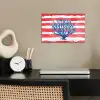 Koraal - Verfstructuur - Rood - Blauw poster papier klein -sfeer1