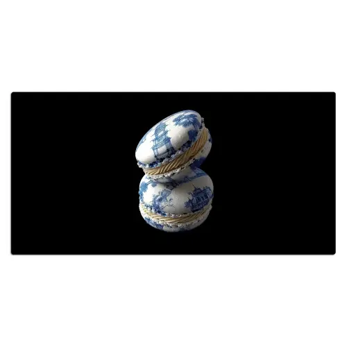 Eten - Macarons - Delfts blauw - Koekjes Muismat XXL klein -3d_leeg