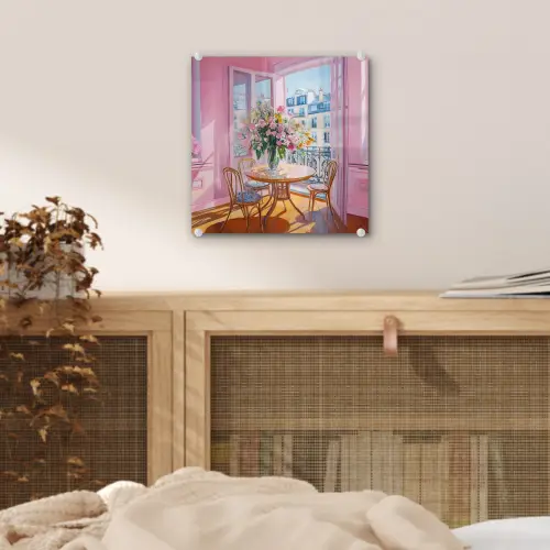 Pink - City - Bloemen plexiglas 5mm klein -sfeer4