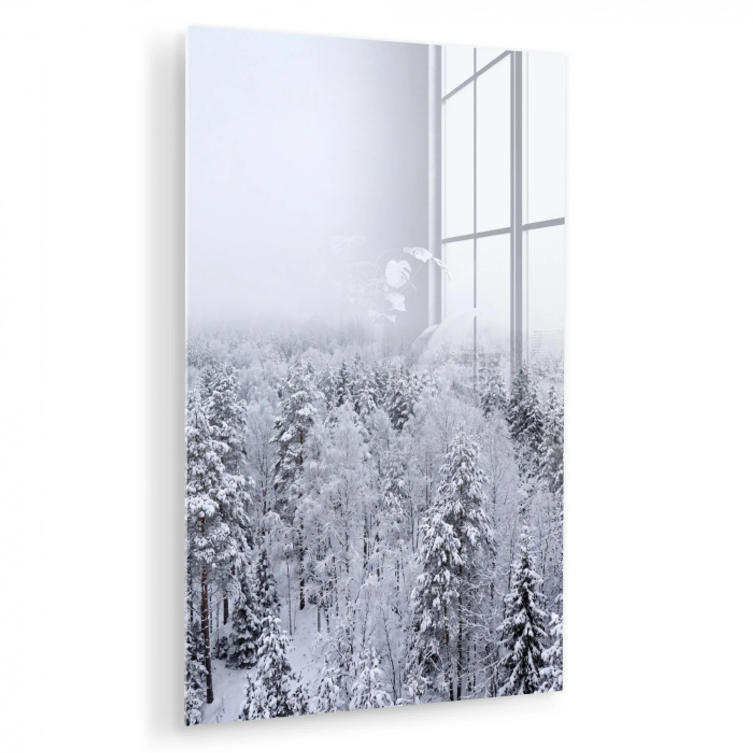 Bos - Sneeuw - Winter - Natuur - Wit plexiglas 5mm klein -zzzproduct_nieuw