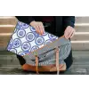 Cirkels - Bloemen - Blauw laptophoes neopreen klein 279 -tas