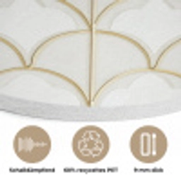 Mozaïek - Bogen - Goud Akoestische PET Vilt - Rond klein 838 -closeup_DE