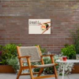 Sushi - Zalm - Rijst - Japans Tuinposter op houten frame 2 cm dik klein -sfeer3