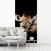 Giraffe - Dieren - Zwart - Portret - Dieren fotobehang vinyl groot -woonkamer