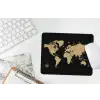 Wereldkaart - Beige - Zwart muismat rubber klein -witbureau