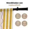 More coffee - Geel - Paars - Strepen - Mok Wandkleed katoen klein -sfeer2