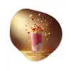 Framboos - Smoothie - Drinken - Roze Wandcirkel Organisch Plexiglas middel -3d