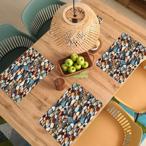Kleuren - Strepen - Kiezels Placemat vinyl groot 368 -zzsfeer5_Kitchenyeah-website