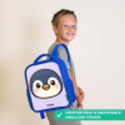 Pinguïn Kinderrugzak - Blauw middel -sfeer3_UK