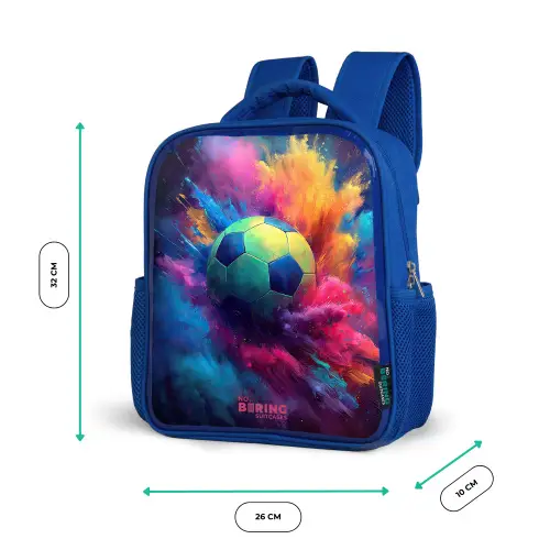 Neon - Bal - Kleurrijk Kinderrugzak - Blauw middel -productfoto_formaten