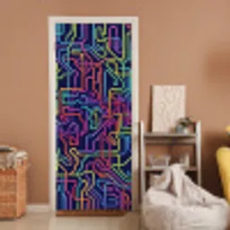 Retro - Abstract - Neon deurposter klein -sfeer1