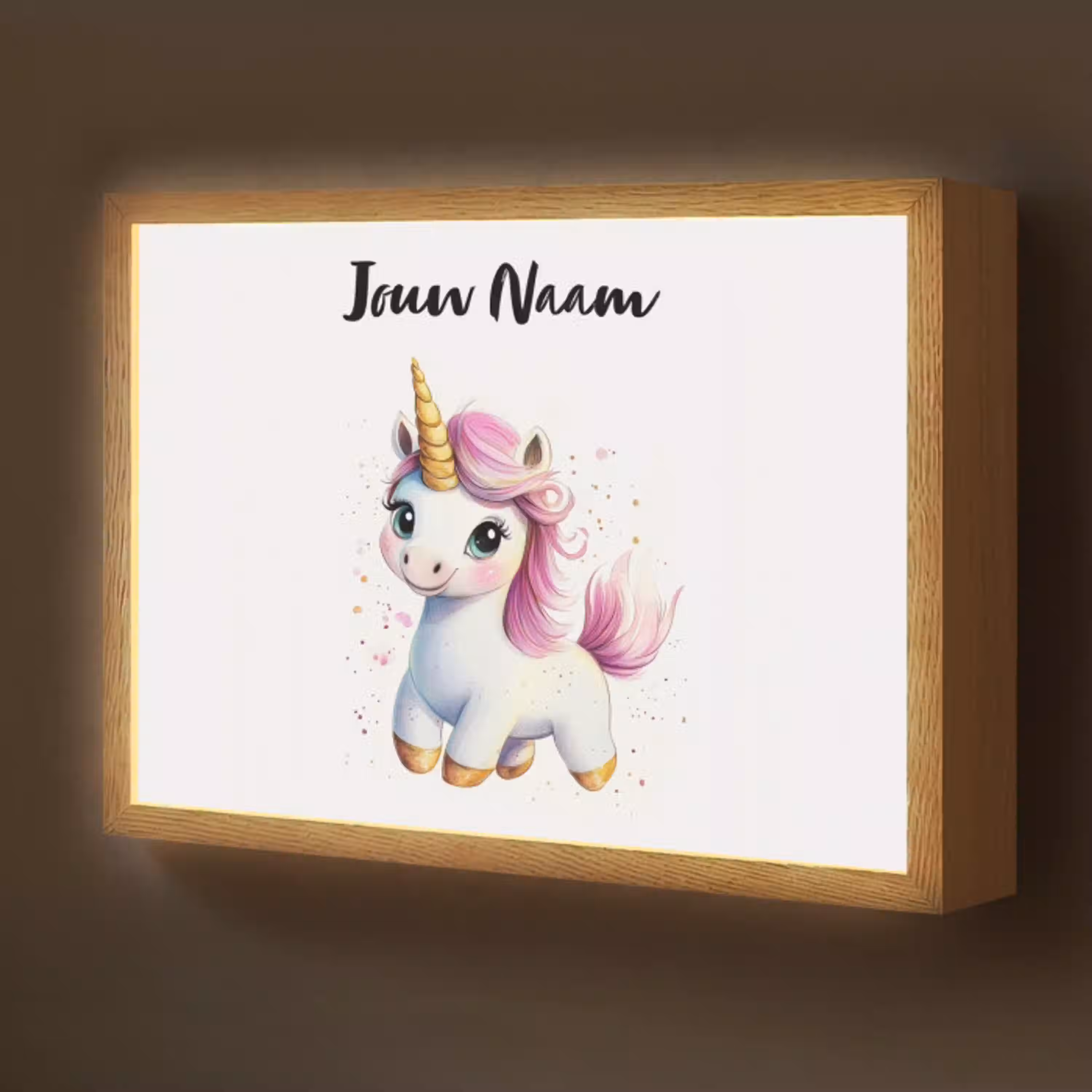 Eenhoorn - Roze - Magie Light Box met batterij (Wandlamp kind) middel -z3d_website