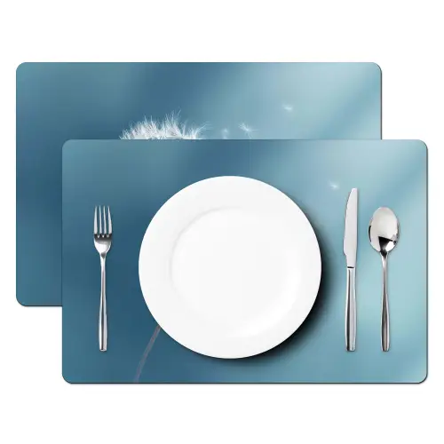 Paardenbloem - Wind - Blauw Placemat vinyl groot -zzsfeer2_Kitchenyeah-website