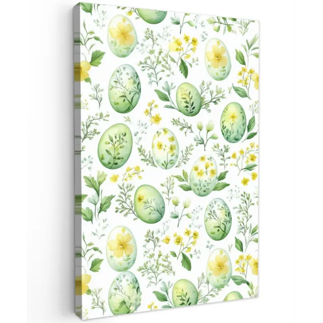 Patroon - Groen - Eieren Tuinposter op houten frame 2 cm dik klein -3d