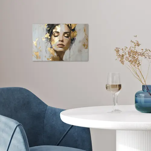 Sierlijk - Vrouw - Goud - Ogen poster papier klein -sfeer3