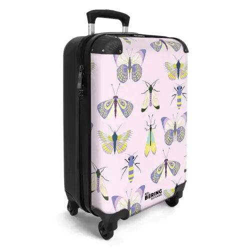 Summer memories - Vlinder en insectenpatroon NBS - Handbagage koffer - Kinderen Unisex middel -productfoto_3d