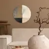 Boom - Vlakken - Takken - Kleurverloop Wandcirkel kunststof plaat 5mm dik klein -sfeer1