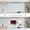 Rood - Marmer - Abstract - Goud - Modern keuken achterwand spatscherm klein -voor_na_FR