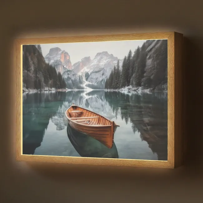 Lightbox - Boat - Mountains - Nature - Water