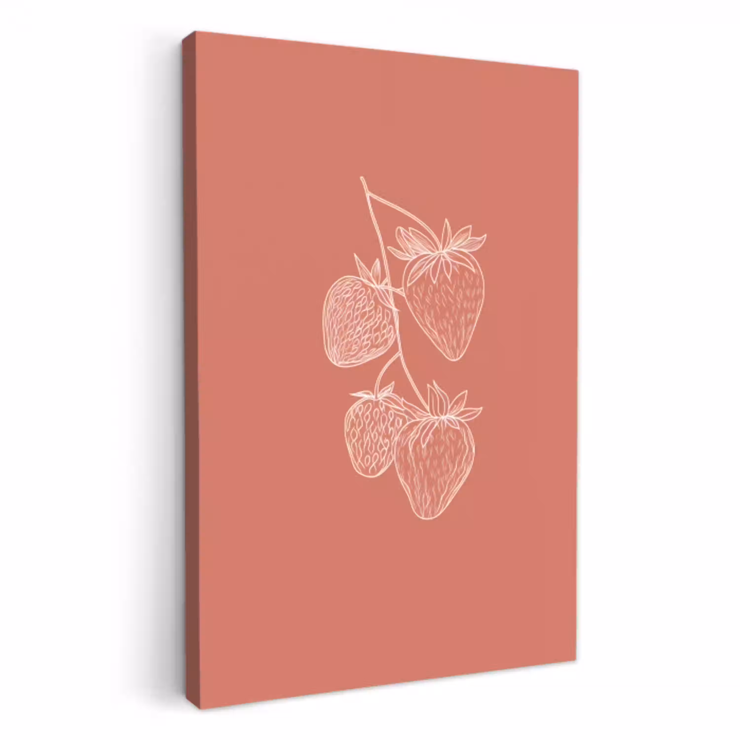 Minimalistisch - Illustratie - Aardbei - Tak KitchenYeah - Keuken - Canvas klein -3d