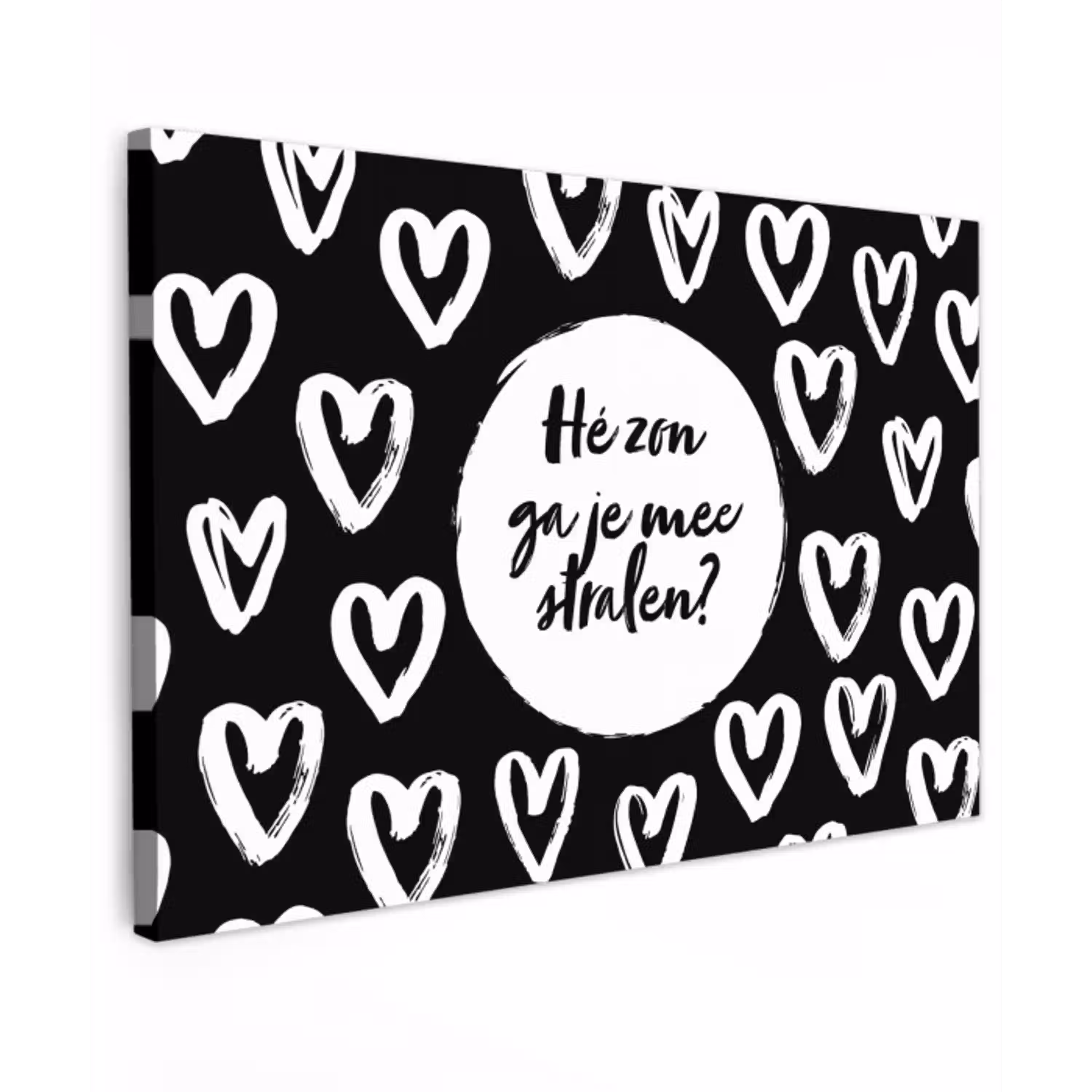 Quotes - Hé zon, ga je mee stralen? - Tekst - Zon - Zomer Tuinposter op houten frame 2 cm dik klein -3d