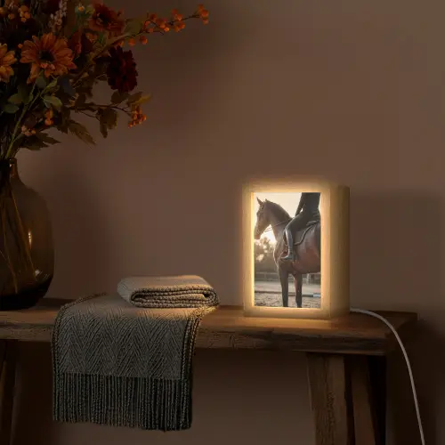 Harmonie - Ruiter - Zon Light Box met kabel (Tafellamp) klein -sfeer4