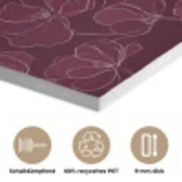 Bloemen - Patroon - Bordeauxrood PET vilt klein 837 -closeup_DE