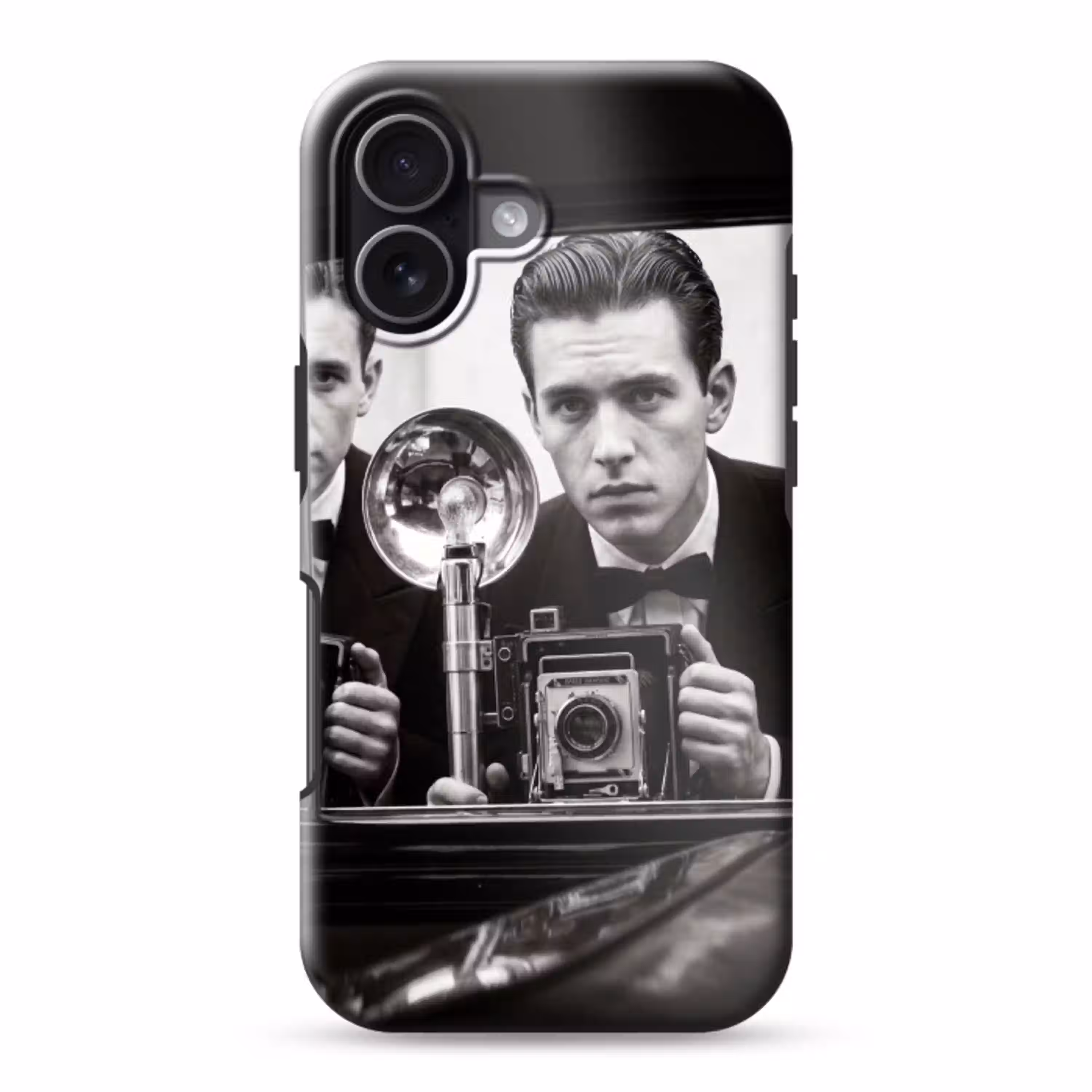 Fotograaf - Camera - Vintage - Journalistiek - Zwart-wit Toughcase MagSafe Apple iPhone 17 klein -3d