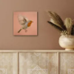 Roodborst - Natuur - Roze aluminium wit klein -sfeer4