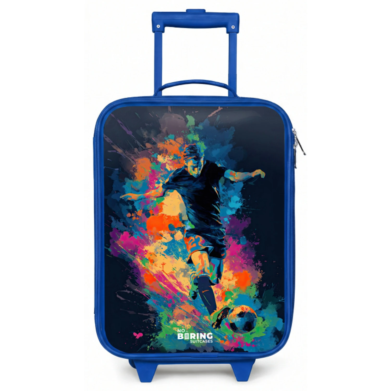 Neon - Voetballer - Kleurrijk Kinderkoffer - Blauw klein -zz3dotto